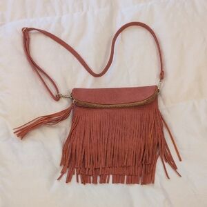Stylish Fringe Crossbody Bag in Rust